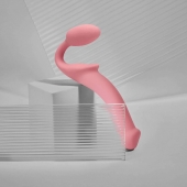 Розовый безремневой страпон Strap-on-me Semi-Realistic Bendable Strap-On size L - Strap-on-me - купить с доставкой в Березниках