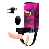 Женский страпон с 2 насадками, вибрацией и пультом ДУ - Erowoman-Eroman - купить с доставкой в Березниках