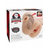 Телесный мастурбатор с вибрацией Double Pounder Vibrating Squeeze Stroker - Pipedream - в Березниках купить с доставкой