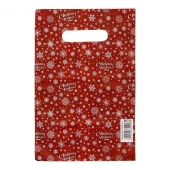 Красный подарочный новогодний пакет с вырубной ручкой (20х30 см) - Сима-Ленд - купить с доставкой в Березниках