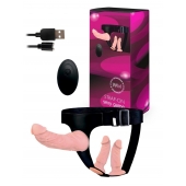 Женский страпон с 3 насадками и вибрацией - Erowoman-Eroman - купить с доставкой в Березниках