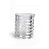 Прозрачная сквозная насадка на пенис с ребрышками - Sex Expert - в Березниках купить с доставкой