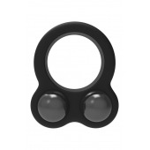 Черное эрекционное кольцо с утяжелителями Cockring Dual Weight - Dream Toys - в Березниках купить с доставкой