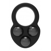 Черное эрекционное кольцо с утяжелителями - Dream Toys - в Березниках купить с доставкой