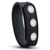 Черное эрекционное кольцо на кнопках - Blush Novelties - в Березниках купить с доставкой