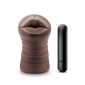 Коричневый мастурбатор-ротик Krystal Vibrating Masturbator - Blush Novelties - в Березниках купить с доставкой
