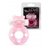 Розовое эрекционное виброкольцо в форме мишки - 1137 - в Березниках купить с доставкой