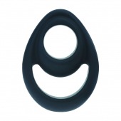 Черное эрекционное кольцо Double Ergo Silicone Cockring - Shots Media BV - в Березниках купить с доставкой