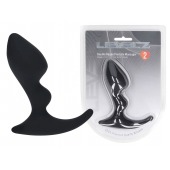 Черная анальная пробка для массажа простаты Double Ripple Silicone Prostate Massager - Shots Media BV - в Березниках купить с доставкой