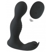 Черная анальная пробка с вибрацией, вращением и пультом ДУ RC Butt Plug with 2 Functions - Orion - в Березниках купить с доставкой