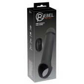 Черная вибронасадка для пениса с хомутом для мошонки и пультом ДУ Remote Controlled Penis Extension - Orion - в Березниках купить с доставкой