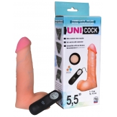 Фаллическая насадка Харнесс UNICOCK 5,5  с вибрацией - 17 см. - LOVETOY (А-Полимер) - купить с доставкой в Березниках
