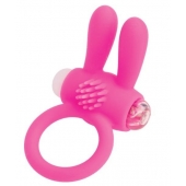 Розовое эрекционное виброкольцо A-toys с ушками - A-toys - в Березниках купить с доставкой