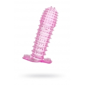 Гелевая розовая насадка с шипами - 12 см. - Toyfa Basic - в Березниках купить с доставкой