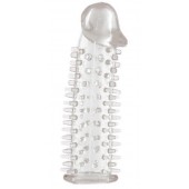 Прозрачная насадка на половой член с закрытой головкой и шипами - 12,5 см. - Toyfa Basic - в Березниках купить с доставкой