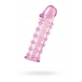 Гелевая розовая насадка на фаллос с шипами - 12 см. - Toyfa Basic - в Березниках купить с доставкой
