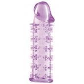 Гелевая фиолетовая насадка на фаллос с шипами - 12 см. - Toyfa Basic - в Березниках купить с доставкой