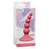 Розовая анальная пробка Ribbed Plug Pink - 10,5 см. - Lola Games