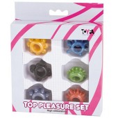 Набор из 6 разноцветных эрекционных колец - Toyfa Basic - в Березниках купить с доставкой