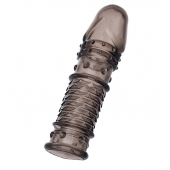 Дымчатая закрытая насадка ToyFa XLover с чешуйками и пупырышками - 13,5 см. - ToyFa - в Березниках купить с доставкой