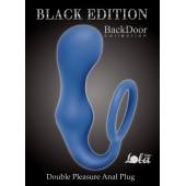 Синее эрекционное кольцо с анальной пробкой Double Pleasure Anal Plug - Lola Games - в Березниках купить с доставкой