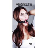 Чёрный кожаный чокер-кляп Tyra Black - Rebelts - купить с доставкой в Березниках