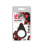 Чёрное эрекционное кольцо LIT-UP SILICONE STIMU RING 1 BLACK - Dream Toys - в Березниках купить с доставкой