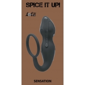 Серое эрекционное кольцо Sensation с анальным стимулятором - Lola Games - в Березниках купить с доставкой