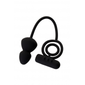Чёрное эрекционное кольцо с вибростимулятором и анальным хвостом - Erotist Adult Toys - в Березниках купить с доставкой