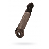 Чёрная насадка на пенис Tс подхватом - 19,5 см. - ToyFa - в Березниках купить с доставкой