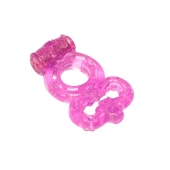 Розовое эрекционное кольцо Rings Treadle с подхватом - Lola Games - в Березниках купить с доставкой