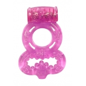 Розовое эрекционное кольцо Rings Treadle с подхватом - Lola Games - в Березниках купить с доставкой