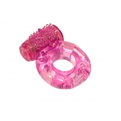 Розовое эрекционное кольцо с вибрацией Rings Axle-pin - Lola Games - в Березниках купить с доставкой