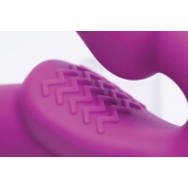 Ярко-розовый безремневой вибрострапон Evoke Vibrating Strapless Silicone Strap-on Dildo - XR Brands - купить с доставкой в Березниках