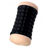 Двухсторонний мастурбатор JOS JANICE в черном цилиндре - JOS - в Березниках купить с доставкой