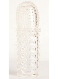 Прозрачная закрытая гелевая насадка - 13,5 см. - Toyfa Basic - в Березниках купить с доставкой