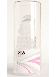 Гелевая прозрачная насадка с 2 отростками - 13 см. - Toyfa Basic - в Березниках купить с доставкой