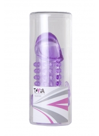 Закрытая фиолетовая насадка с 2 отростками - 13 см. - Toyfa Basic - в Березниках купить с доставкой