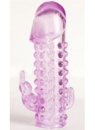 Закрытая фиолетовая насадка с 2 отростками - 13 см. - Toyfa Basic - в Березниках купить с доставкой