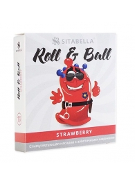 Стимулирующий презерватив-насадка Roll   Ball Strawberry - Sitabella - купить с доставкой в Березниках