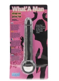 Чёрная насадка на пенис для анальной стимуляции WHATA MAN - 16 см. - Seven Creations - в Березниках купить с доставкой