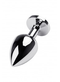 Серебристая коническая анальная пробка с красным кристаллом - 8 см. - ToyFa - купить с доставкой в Березниках