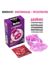 Розовое эрекционное виброкольцо Luxe VIBRO  Бархатный молот  + презерватив - Luxe - в Березниках купить с доставкой