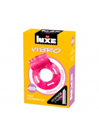 Розовое эрекционное виброкольцо Luxe VIBRO  Ужас Альпиниста  + презерватив - Luxe - в Березниках купить с доставкой