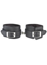 Черные фиксаторы для ног на цепи с мехом внутри - Lux Fetish - купить с доставкой в Березниках