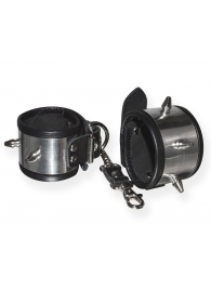 Серебристо-черные наручники с шипами и металлическим блеском - Sitabella - купить с доставкой в Березниках