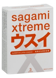 Ультратонкие презервативы Sagami Xtreme SUPERTHIN - 3 шт. - Sagami - купить с доставкой в Березниках