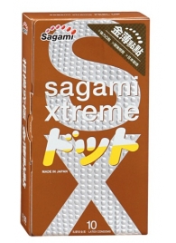 Презервативы Sagami Xtreme FEEL UP с точечной текстурой и линиями прилегания - 10 шт. - Sagami - купить с доставкой в Березниках