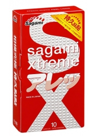 Утолщенные презервативы Sagami Xtreme Feel Long с точками - 10 шт. - Sagami - купить с доставкой в Березниках