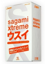 Ультратонкие презервативы Sagami Xtreme SUPERTHIN - 15 шт. - Sagami - купить с доставкой в Березниках